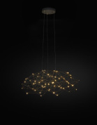 подвесная люстра с множеством точечных источников света в сетчатой композиции