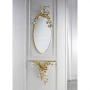 Camelia oval mirror - gold & white зеркало, Villari