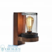 Настенный светильник Cloche из тикового дерева и прозрачного стекла ручной работы Royal Botania