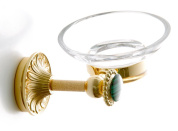 настенный держатель для стакана с круглой чашей и вставкой из малахита