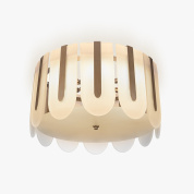 люстра с креплением к потолку и округлым плафоном из металлических сегментов