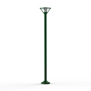 уличный фонарный столб с коническим плафоном серого цвета