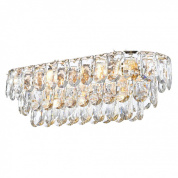 подвесная люстра с овальными стеклянными элементами и золотым основанием