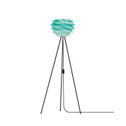 напольный светильник с абажуром из глянцевых панелей бирюзового цвета
