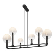 подвесной светильник с шестью шарообразными плафонами черного цвета