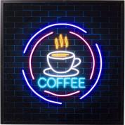 56455 Glass Coffee LED 80x80cm Kare design картина