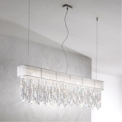 подвесной светильник прямоугольный с подвесными кристаллами