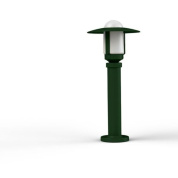 садовый светильник зеленого цвета с круглым прозрачным плафоном