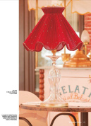 настольная лампа с тканевым абажуром насыщенного цвета