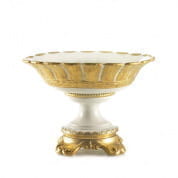 Queen elizabeth footed fruit bowl - white & gold чаша, Villari
