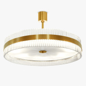 потолочная люстра-барабан с рифлёным краем и кольцевым металлическим каркасом