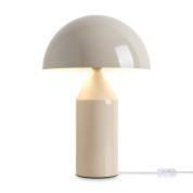 настольная лампа с куполообразным плафоном кремового оттенка