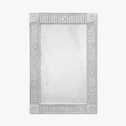 настенное зеркало прямоугольной формы с геометрическим орнаментом по периметру