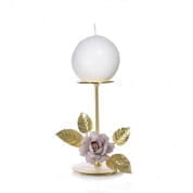 Marie-antoinette medium candle holder - h. 21 cm - gold & pink подсвечник, Villari