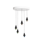 L0541101 CHERRY Petite Friture Круглый подвесной светильник пять конусных плафонов