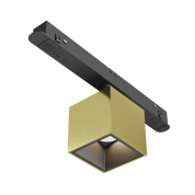 магнитный трековый кубический светильник черного цвета с золотым отражателем EXILITY 23 mm