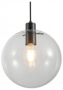 подвесной светильник с прозрачным стеклянным шаром и металлическим цоколем