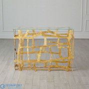 Fragments End Table-Gold Leaf Global Views тумба