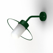 настенный светильник с металлическим плафоном и рассеивателем зелёного цвета