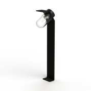 садовый светильник-столбик с овальным плафоном и чёрной опорой