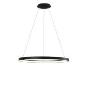 подвесной светильник круглой формы чёрный, светодиодный, с мягким свечением