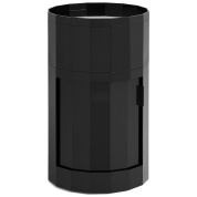 шкаф высокий круглый с глянцевыми дверцами антрацитового цвета