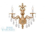 Nur Настенный светильник с покрытием из шлифованного золота и кристаллами Schoeler Possoni Illuminazione 230/A2-SH/G