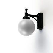 настенное бра чёрного цвета с матовым стеклянным плафоном на настенном основании