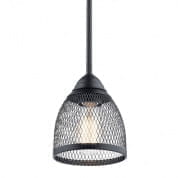 Voclain 7.75" 1 Light Mini Pendant with Mesh Shade Black подвесной светильник 52272BK Kichler