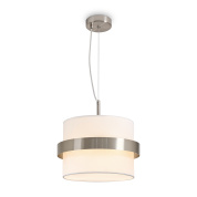 подвесной светильник с круглым плафоном и никелевым декоративным кольцом