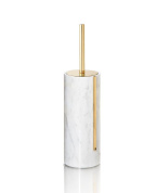 ерш для унитаза с цилиндрическим мраморным держателем и латунной ручкой