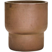 керамический горшок в коричневом цвете с плавным силуэтом