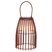 уличная настольная лампа с плетёным корпусом в форме фонаря