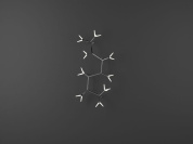 настенное бра с асимметричной разветвленной конструкцией из полированного алюминия