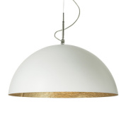 подвесная люстра полусферической формы с золотым внутренним акцентом