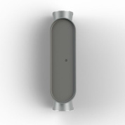 уличный настенный светильник цилиндрической формы с серым корпусом