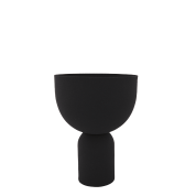 506239002011 TORUS AYTM Цветочный горшок в виде чаши на цилиндрической ножке чёрного цвета