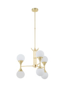 шестиламповый подвесной светильник с матовыми сферическими плафонами