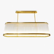 двухъярусная подвесная люстра с овальными плафонами и латунными вставками