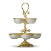 Marie-antoinette white & gold pistachios holder - 8 bowls чаша, Villari