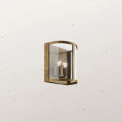 двухламповое настенное бра с прозрачным цилиндрическим абажуром из железа