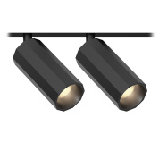 магнитный трековый светильник с двумя гранёными модулями и направленным светом