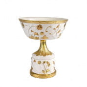 Taormina white & gold footed fruit bowl чаша, Villari