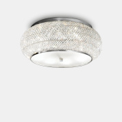 потолочный светильник с хромированным корпусом и рассеивателем из кристаллов