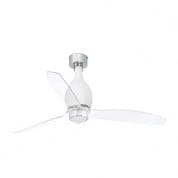 32025-9 MINI ETERFAN LED Matt white/transparent ceiling fan with DC motor люстра с вентилятором Faro barcelona