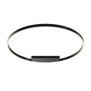 потолочный светильник черного цвета с кольцевым корпусом и равномерным рассеиванием света