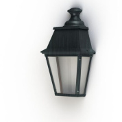 настенный уличный светильник в классическом стиле с прозрачным плафоном в оттенке вердигрис