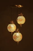Chandni Tilak Set Of 3 Hanging Lights подвесной светильник FOS Lighting Chandni-GolaTilak-HL3