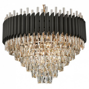 подвесная люстра с двухцветными трубчатыми элементами черного и серебристого оттенков