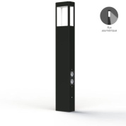 садовый боллард с квадратным корпусом антрацитового оттенка